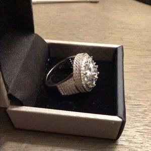 Sterling Silver Diamond Simulant/CZ Ring NWOT